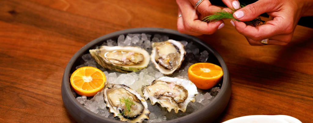 Fresh Oysters with Pixie Orange Champagne Vinaigrette by Chef Jessica Monty