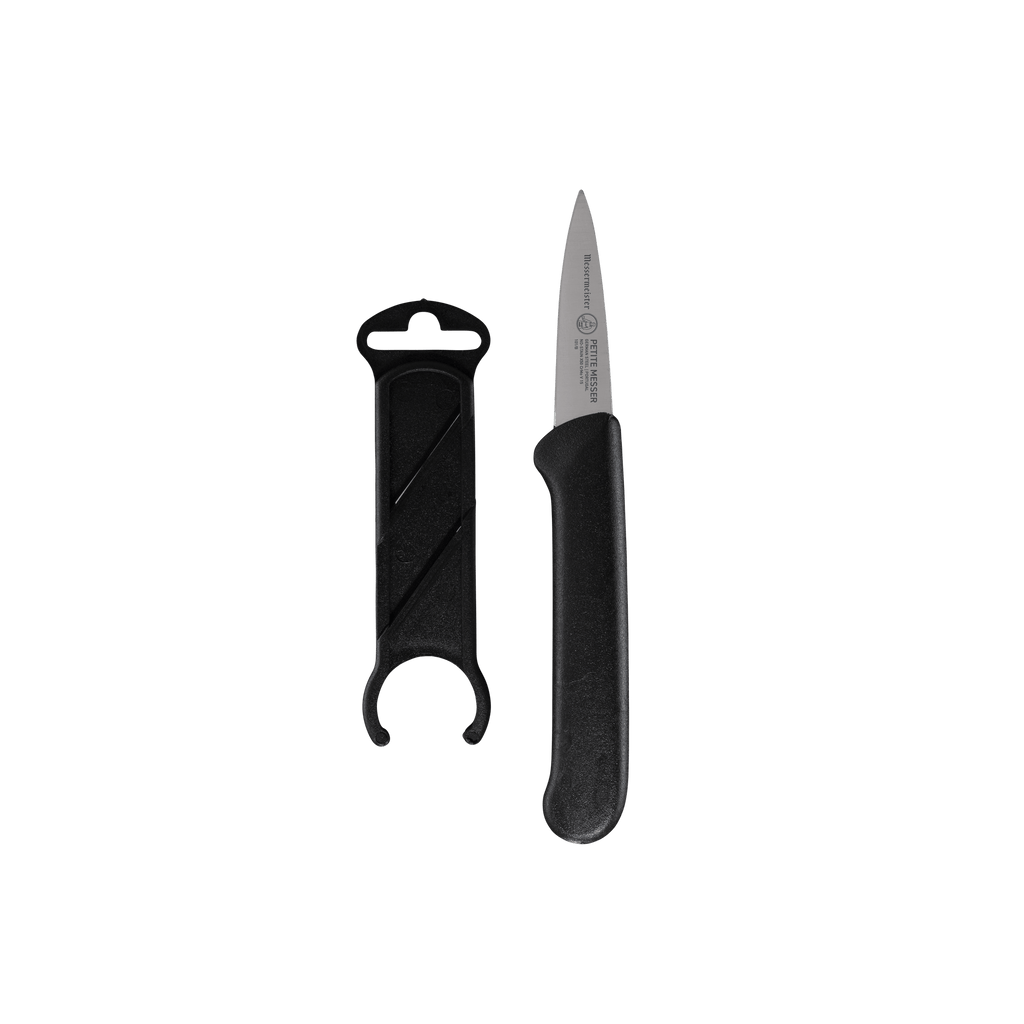 Petite Messer Black Garnishing Knife with Sheath - 2