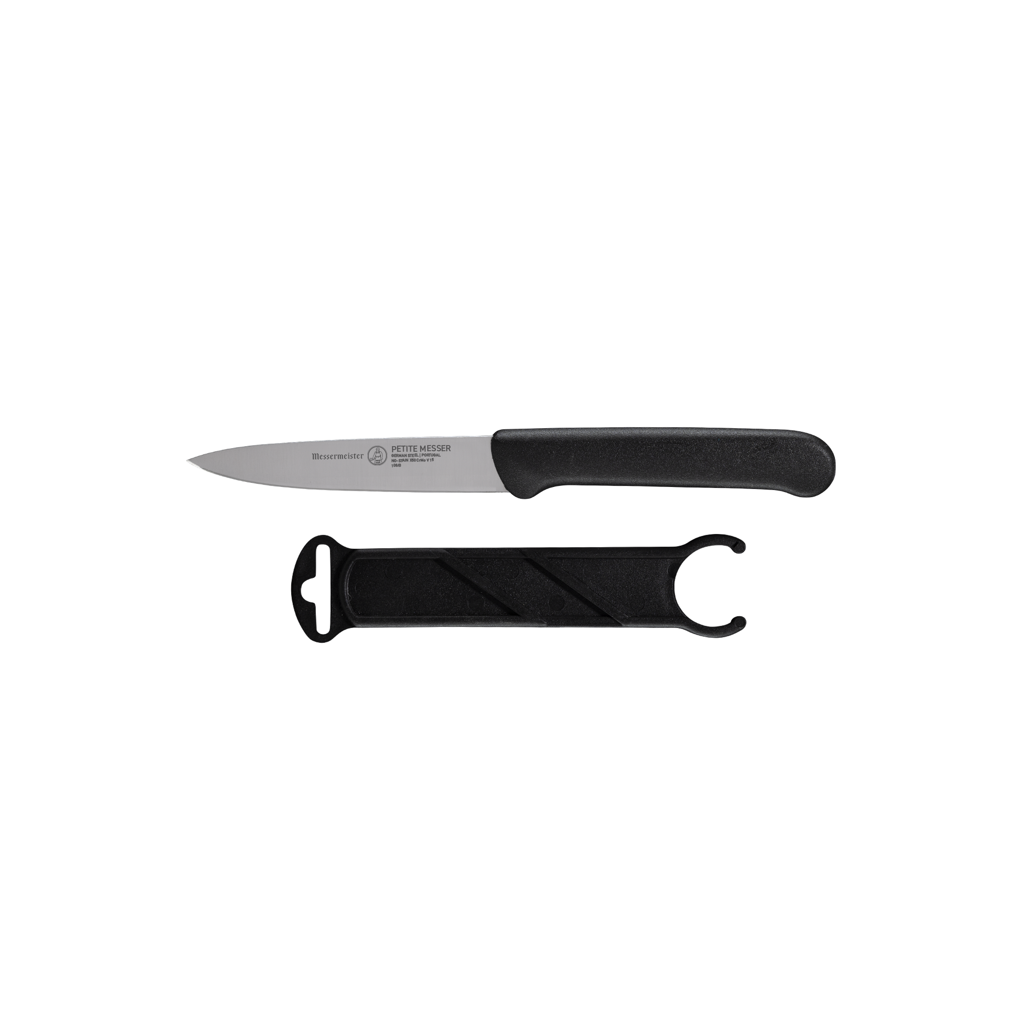 Petite Messer Black Spear Point Parer with Sheath - 4" - Messermeister