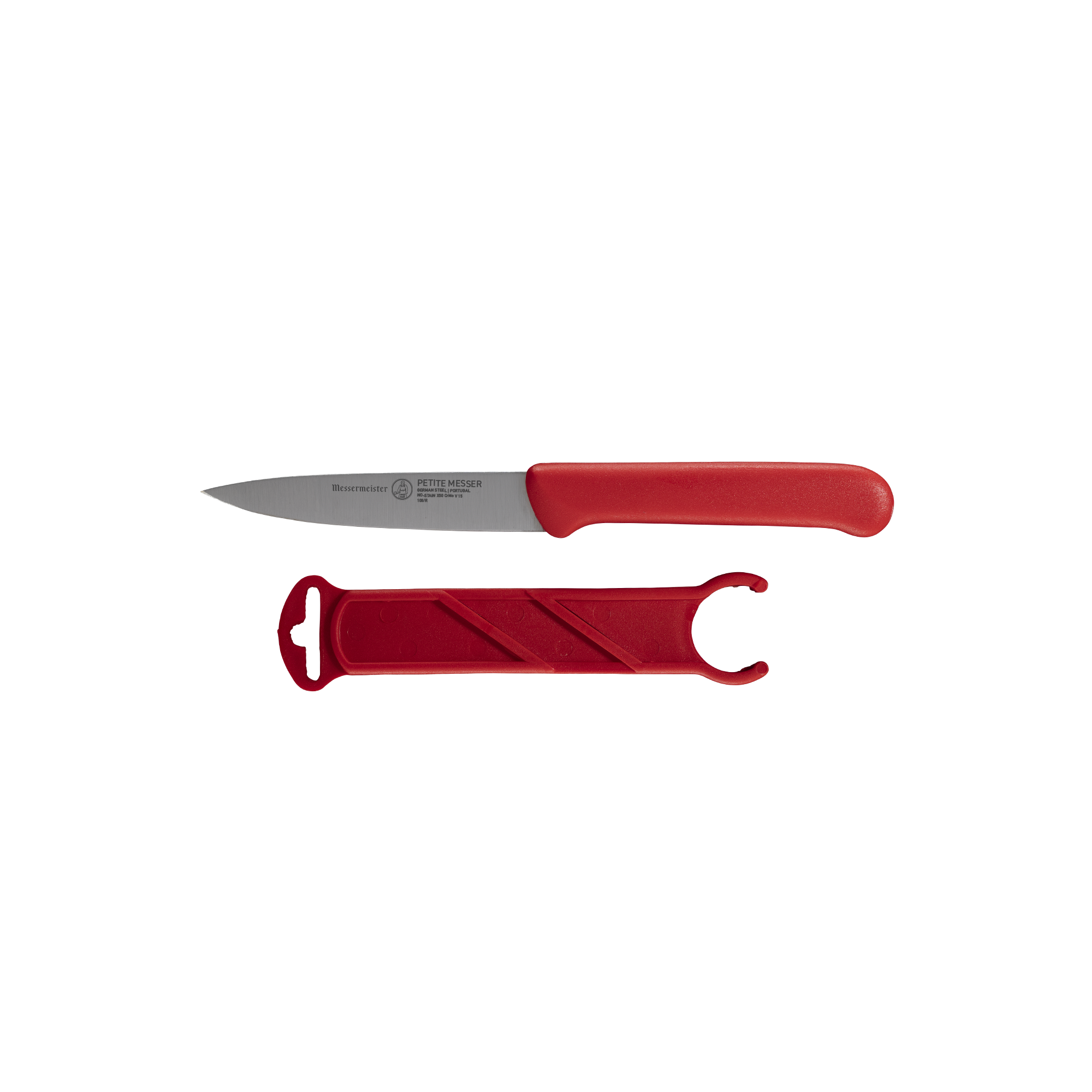 Petite Messer Red Spear Point Parer with Sheath - 4" - Messermeister