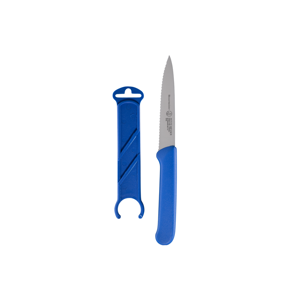 Blue Serrated Spear Point Parer with Matching Sheath - 4