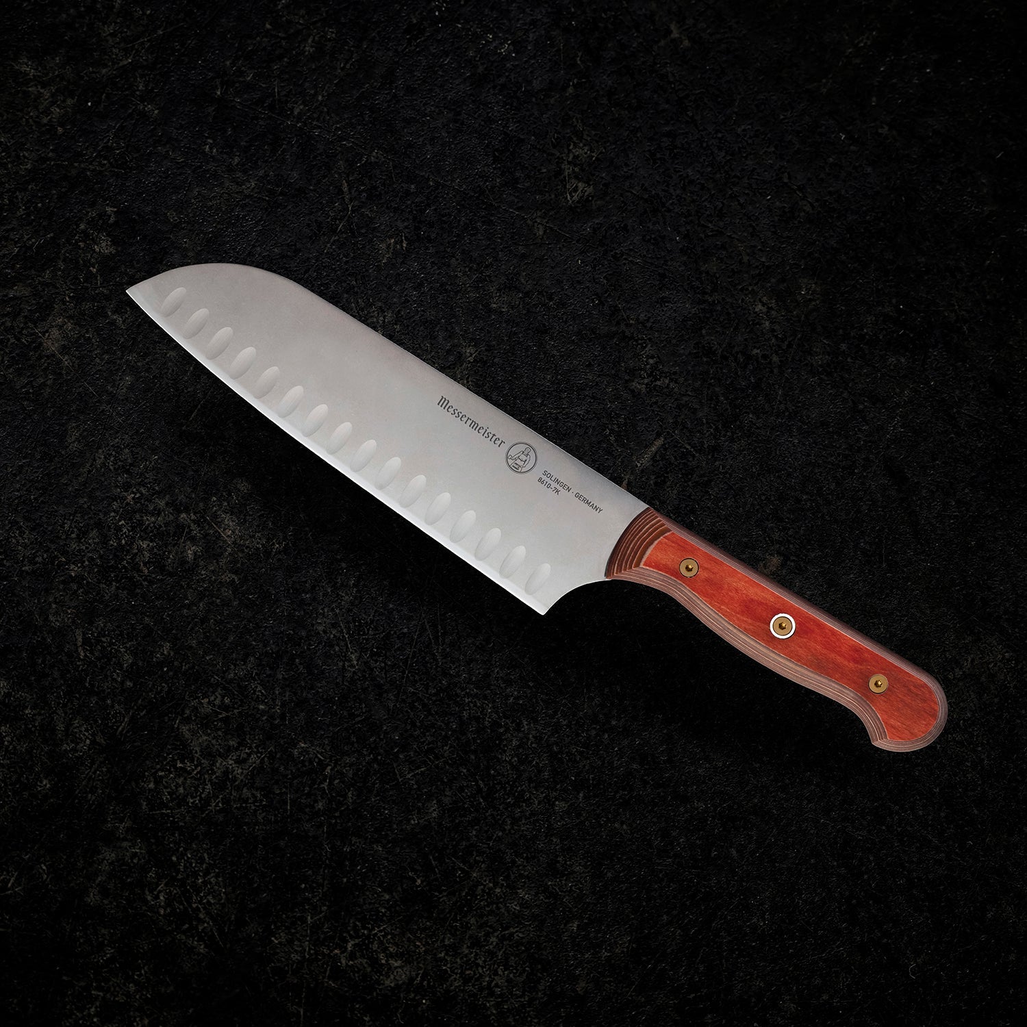 Custom Red Kullens Santoku Knife - 7"