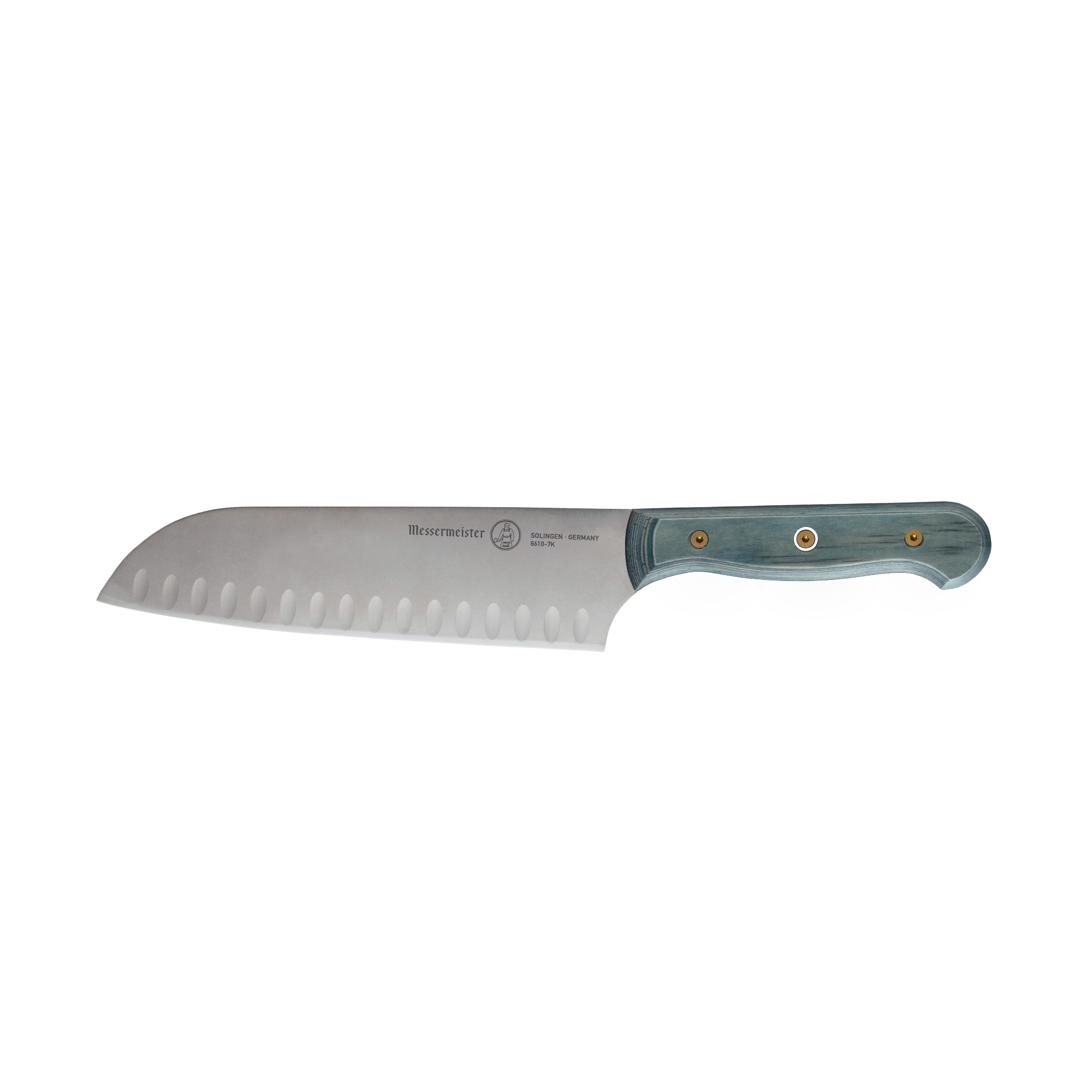 Custom Blue Kullens Santoku Knife - 7" - Messermeister