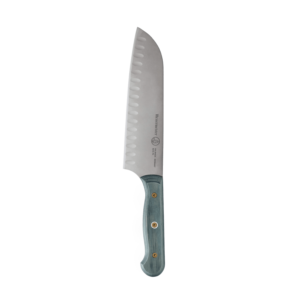 Custom Blue Kullens Santoku Knife - 7