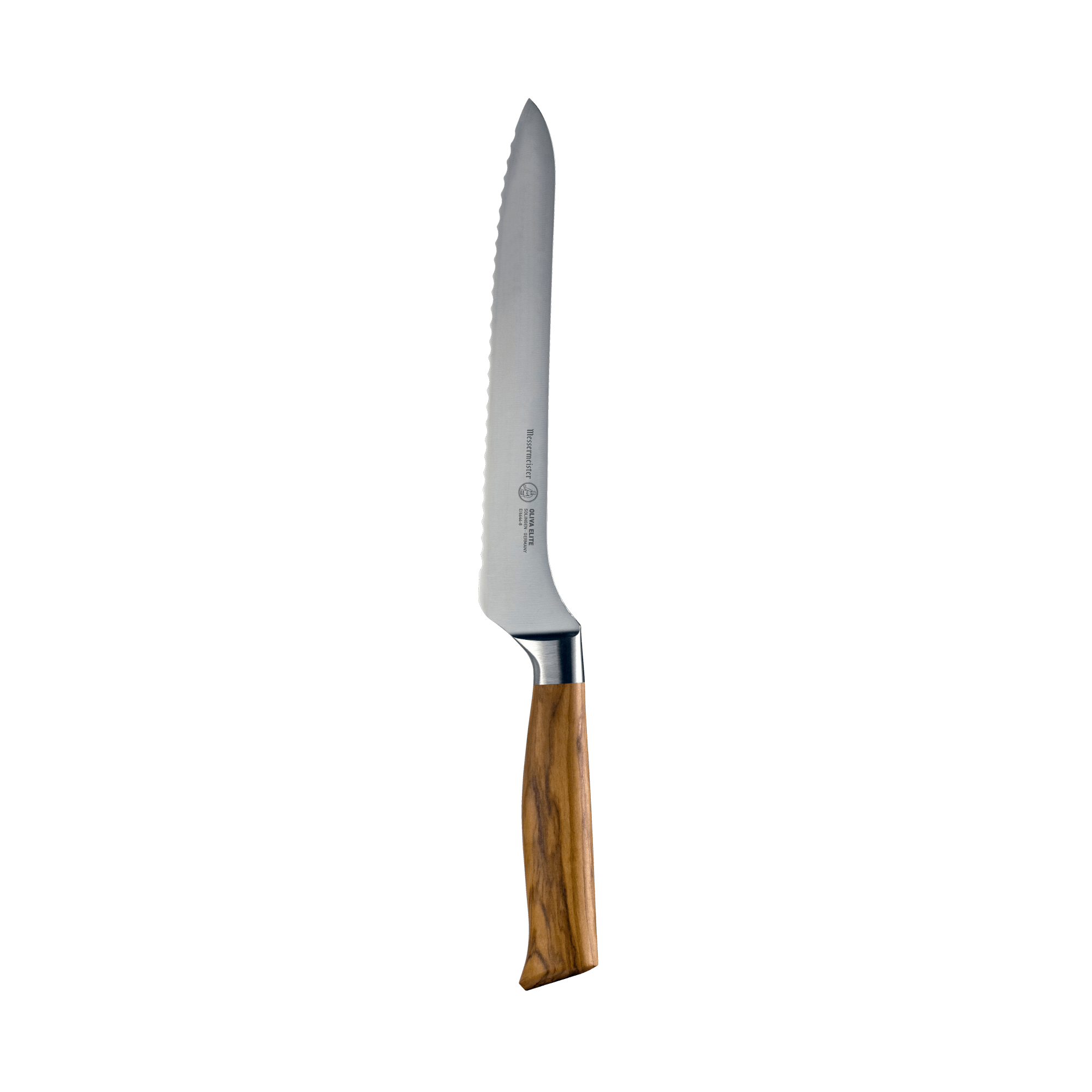 Oliva Elite Offset Scalloped Bread Knife - 8" - Messermeister