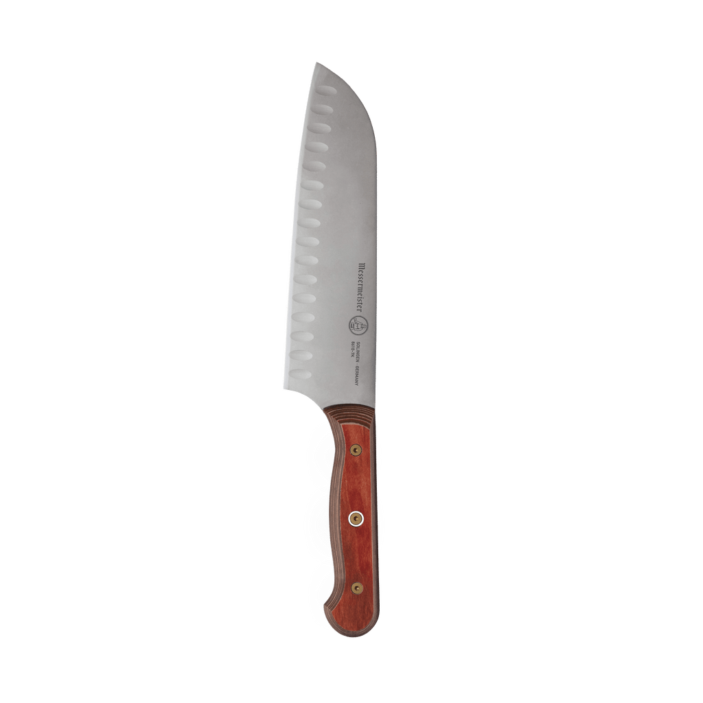 Custom Red Kullens Santoku Knife - 7