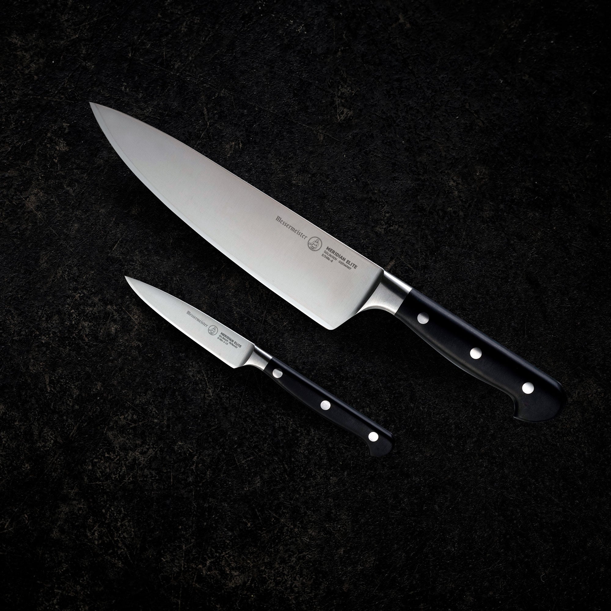 Messermeister Angled Chef's Knife Edge-Guard, 12.5-Inch, Black