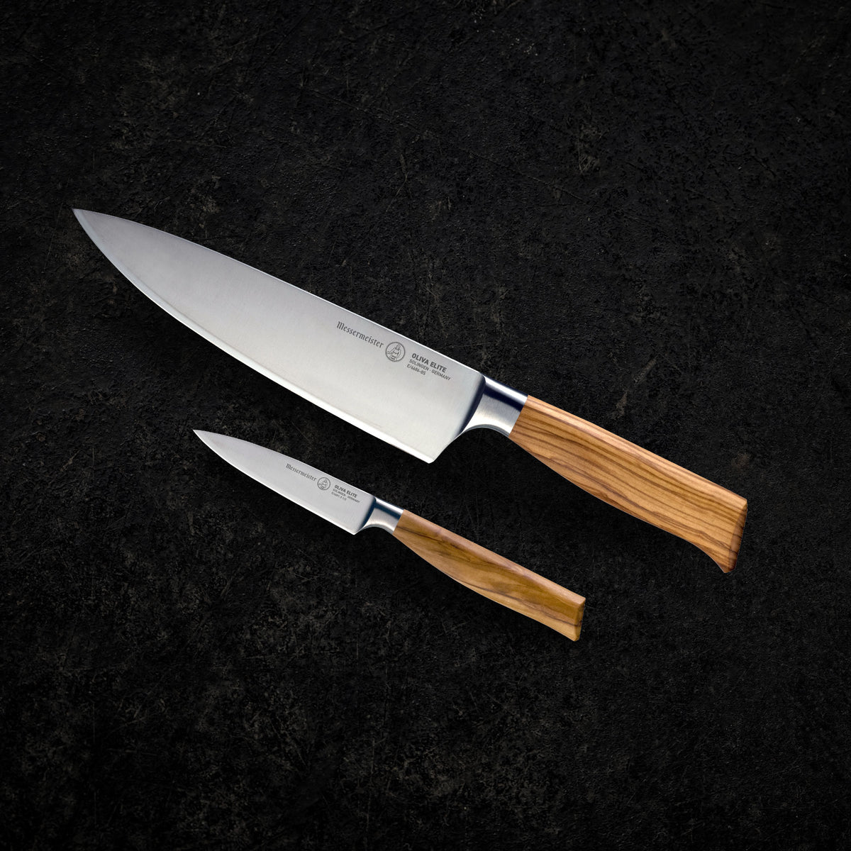 Messermeister Oliva Elite 10 Stealth Chef's / Cooks Knife w/ Olive Wood  Handle