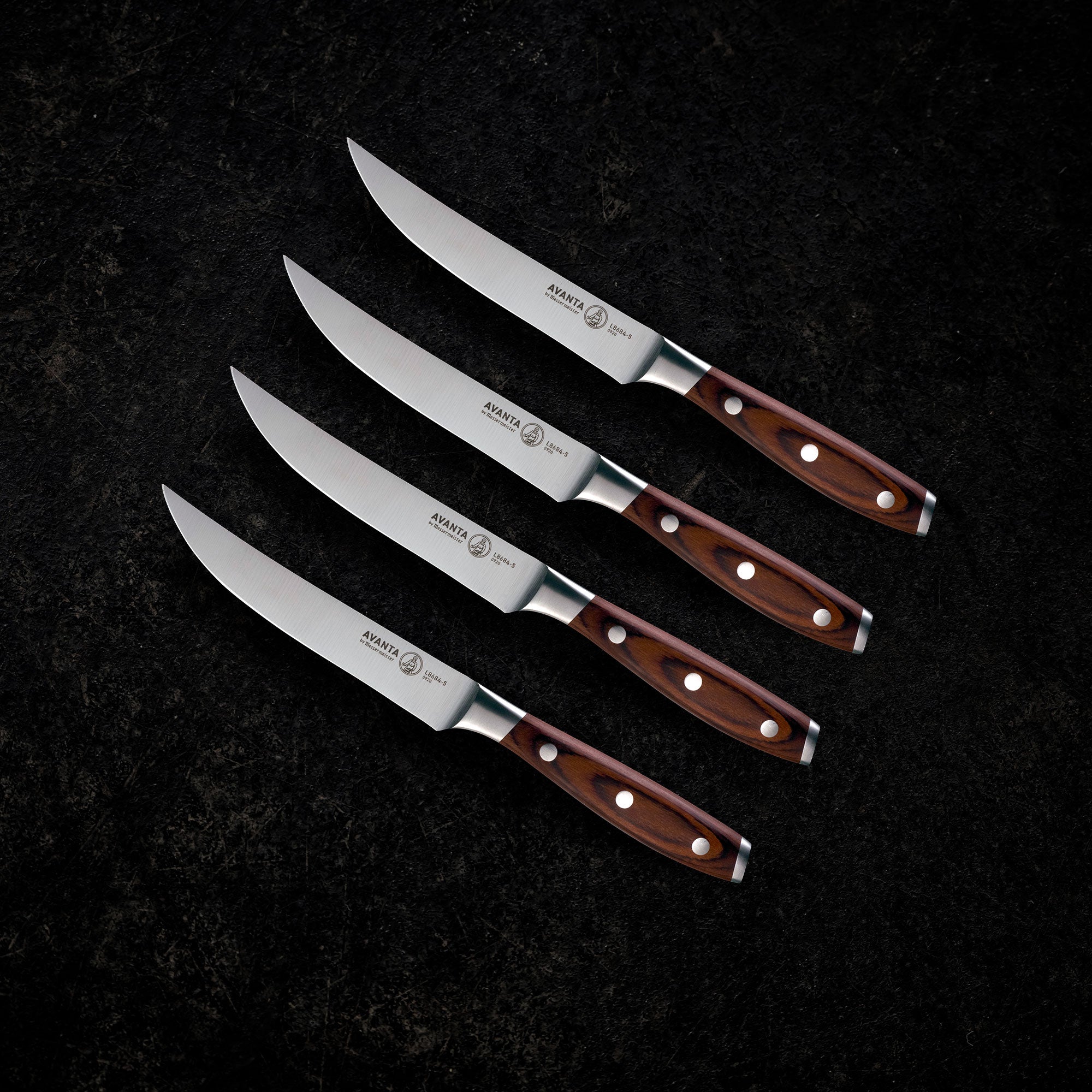 Viking Steakhouse Pakka Wood Steak Knife 6 Piece Set, Red