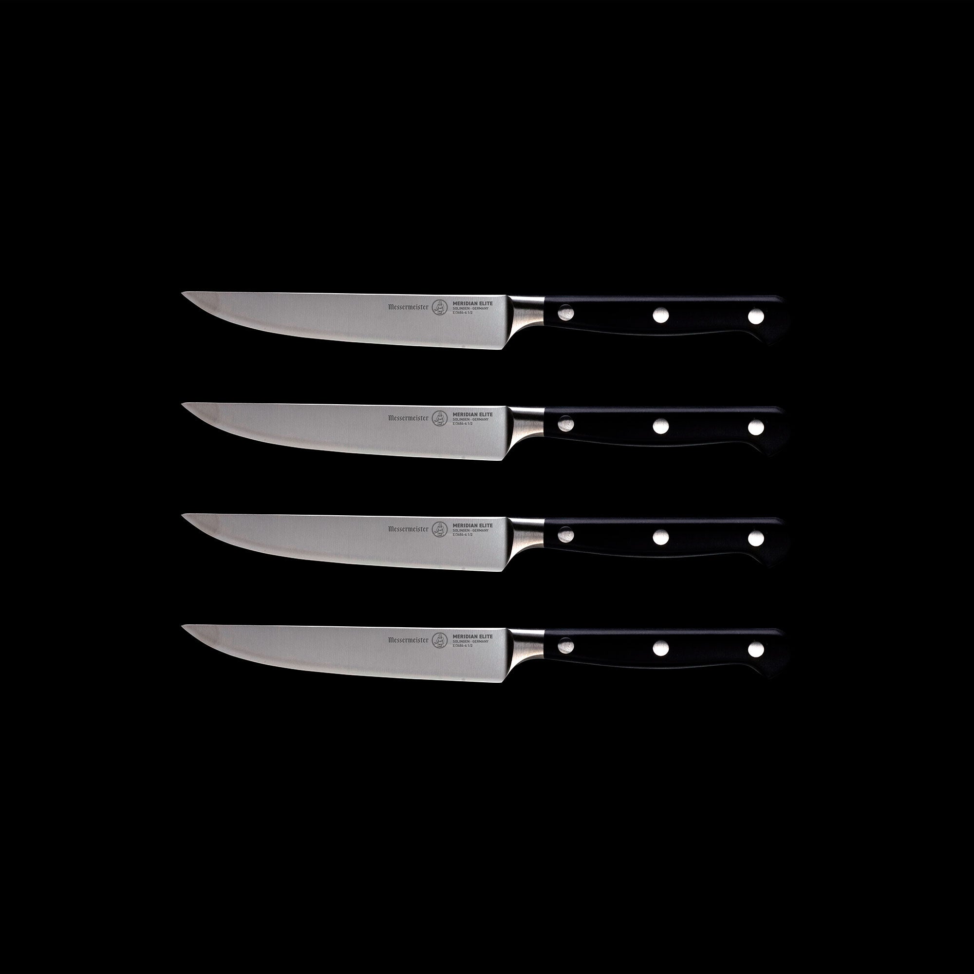 4 pc Steak Knife Set - Messermeister WRANGLER Messermeister 4-Pc Wrangler Steak  Knife Set, Messermeister Meridian Elite 8in Granton Edge Carving Knife